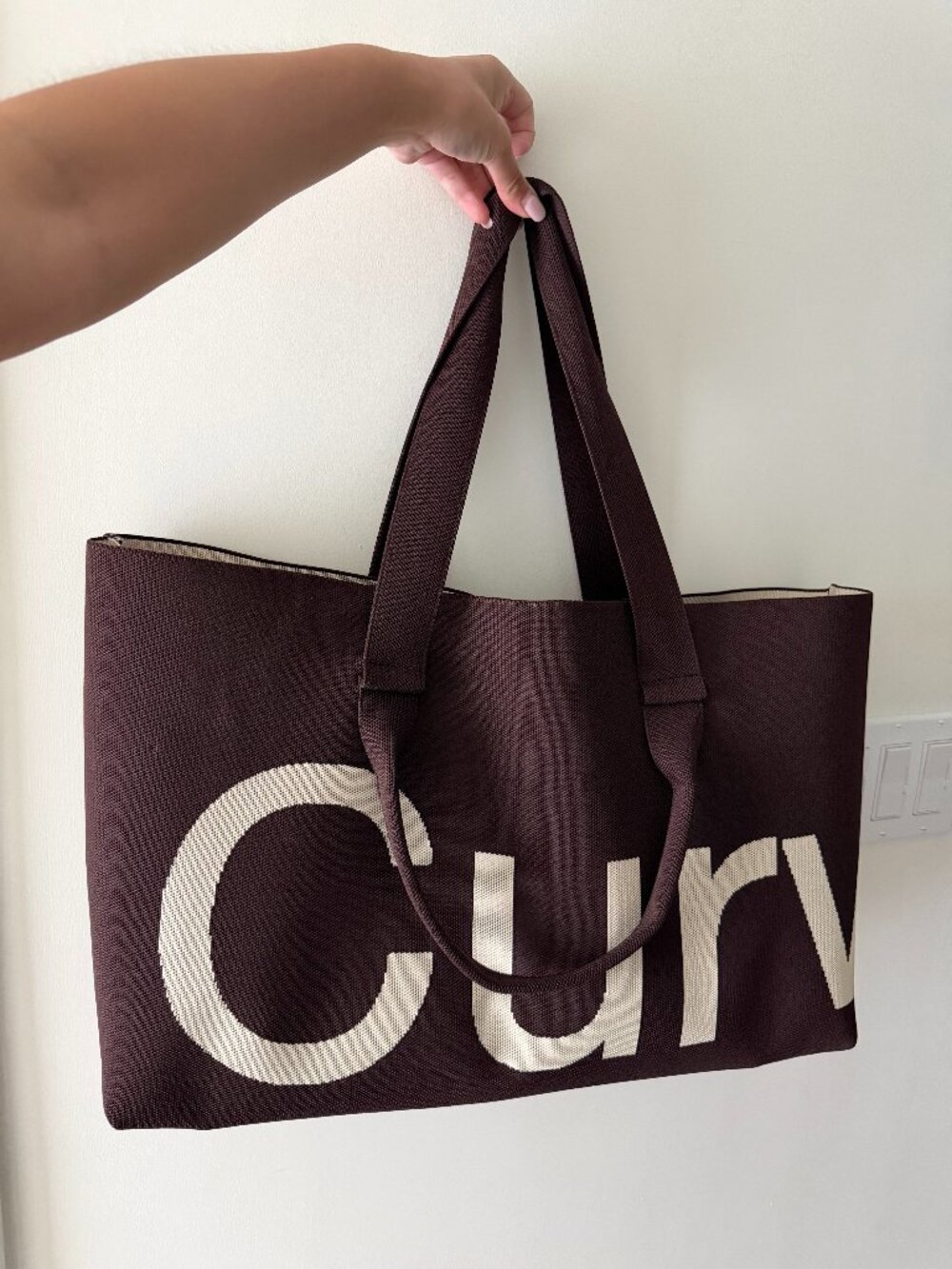 Curves Knit Chocolate Tote + Cuyana Small Easy Tote Insert
